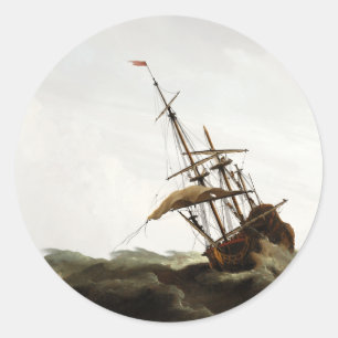 Old Money Nautical Ship Envelope Sticker