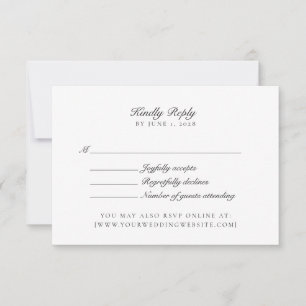 Old Money, Neutral/Transparent bg, Wedding Rsvp Card