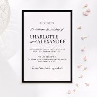 Old Money, off-white, framed  save the date