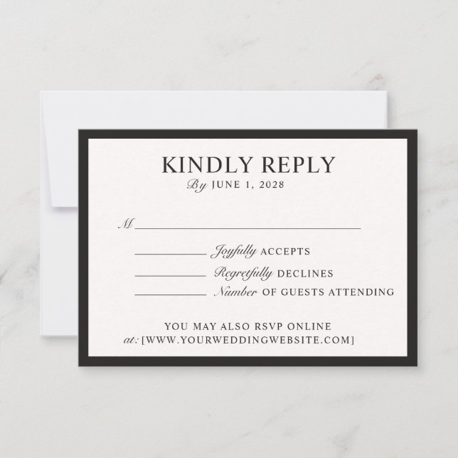 Old Money, Off-white Wedding Rsvp (Front)