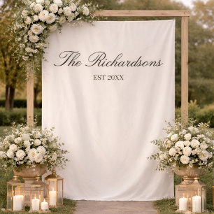 Old Money Personalised Fabric Wedding Welcome Sign Tapestry