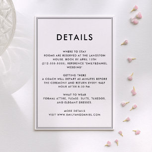 Old Money Quiet Luxury wedding details card