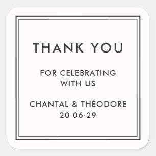 Old Money   Quiet luxury wedding Thank You Sticker