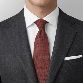 Old Money Rust Orange Birdseye Tweed Fabric Tie
