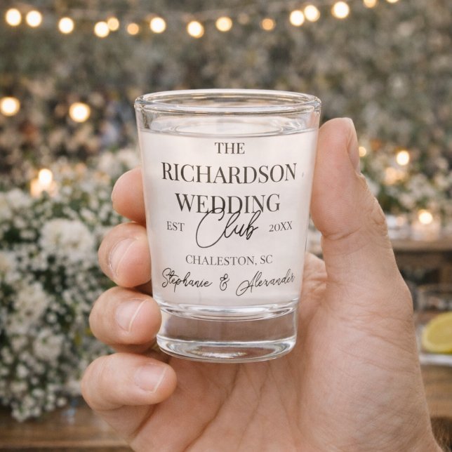 Old Money Social Club Custom Wedding Merch Favor Shot Glass (Creator Uploaded)