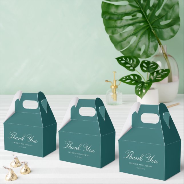 Old Money Teal Classic Wedding Favour Box (Multiple)