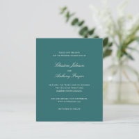 Old Money Teal Classic Wedding Save the Date