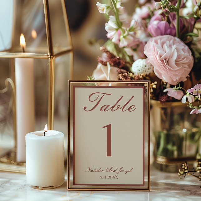 Old Money Terracotta Boho Wedding Table Number (Creator Uploaded)