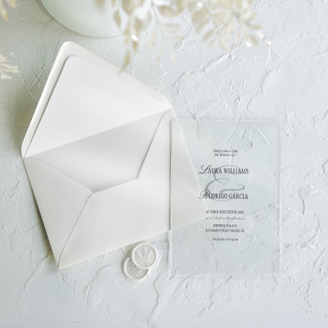 Old Money Timeless Wedding Acrylic Invitations (Creator Uploaded)