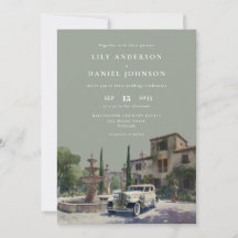 Old Money Vintage QR Code Sage Green Wedding