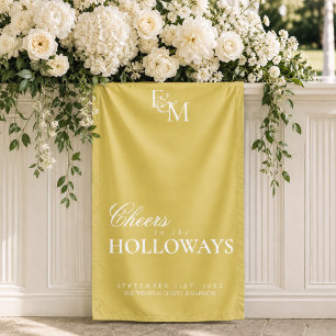 Old Money Wedding Couple Cocktail Hour Bar Banner