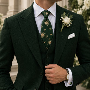 Old Money Wedding Peony Butterfly Garden Green Tie