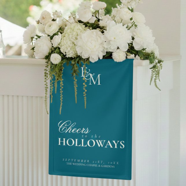 Old Money Wedding Reception Decor Banner (Old Money Wedding Couple Cocktail Hour Bar Banner)