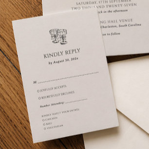 Old Money Wedding RSVP Card Traditional