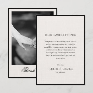 Old Money Wedding Thank You Card