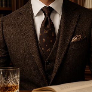 Old Money Whiskey Dog Gentleman's Club Herringbone Tie