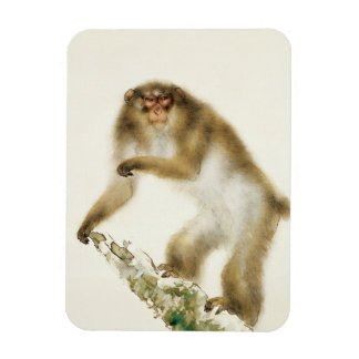 Old Monkey with Cherry in Autumn Magnet