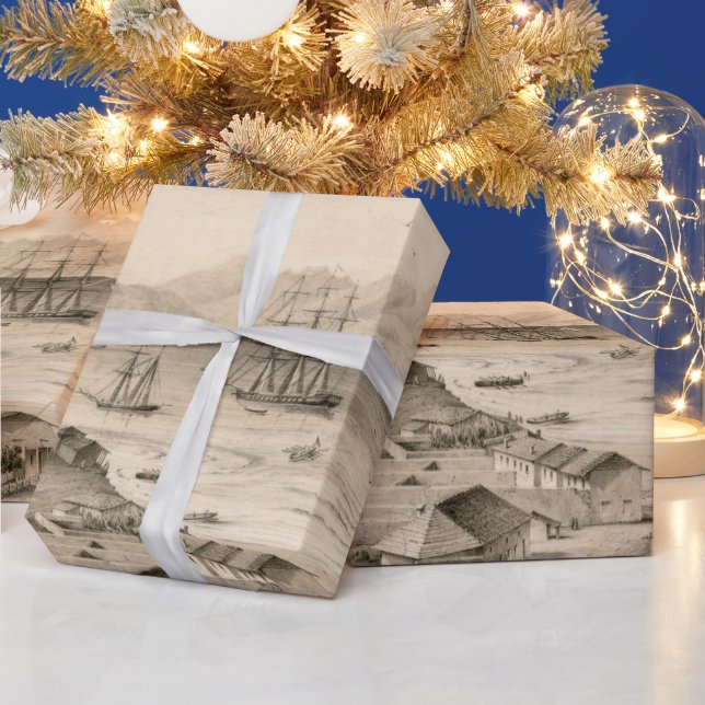 Old Monterey CA Map (1850)  Wrapping Paper (Holidays)