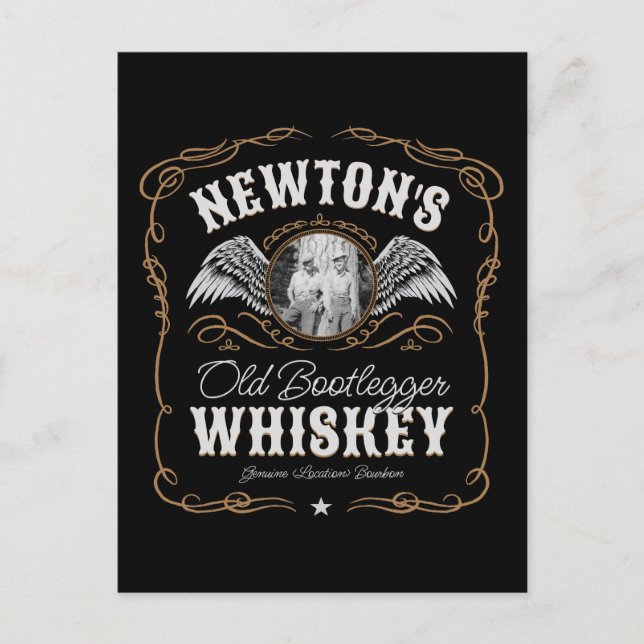  Old Moonshine Whiskey Label ADD PHOTO Family Name Postcard (Front)