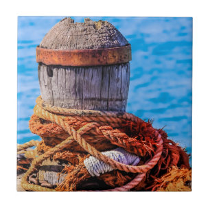 Old Mooring Bollard Ceramic Tile