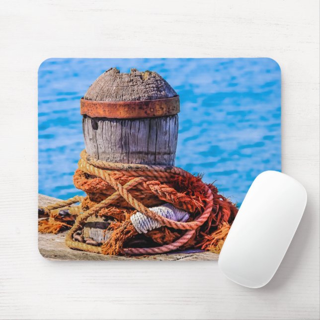 Old Mooring Bollard Mouse Pad (With Mouse)