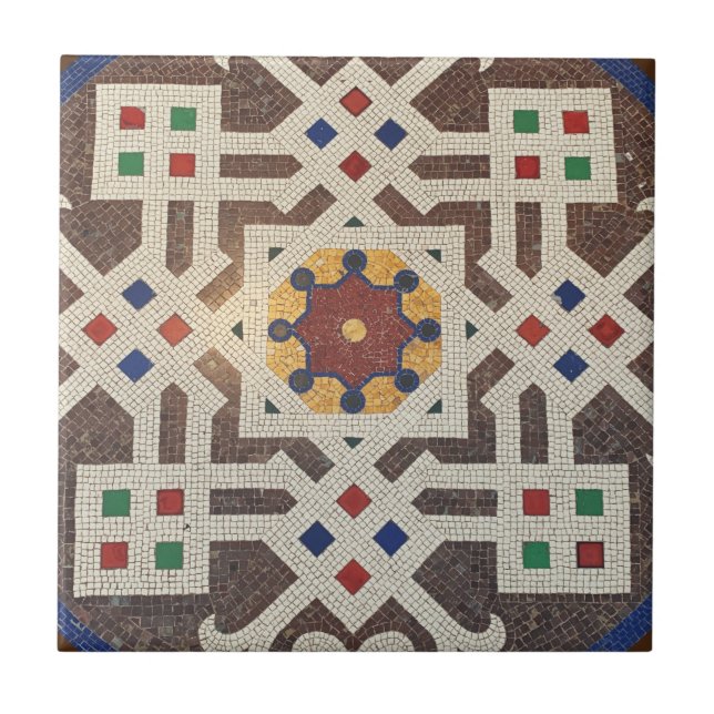 Old mosaic tiles floor in Milan - Italian art (Front)