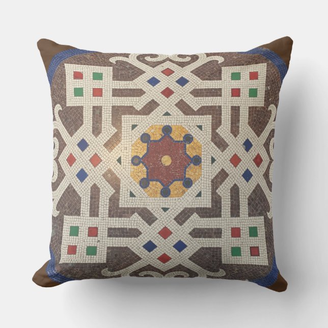 Old mosaic tiles floor in Milan - Italian art Cushion (Front)