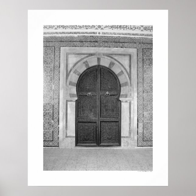 Old Mosque Door (B&W) Poster (Front)