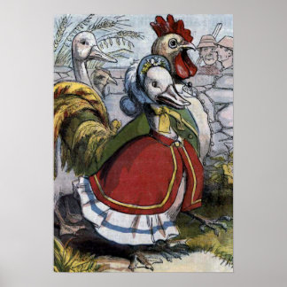 "Old Mother Goose" Vintage Illustration Poster