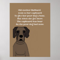 Old Mother Hubbard rhyme cute dog in browns