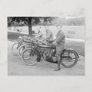 Old motorcycle team Vintage photo Postcard