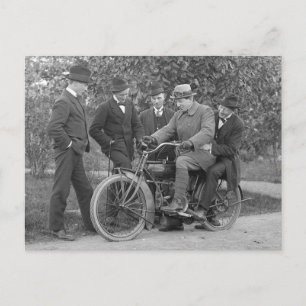 Old motorcycle Vintage photo Postcard