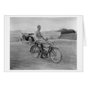 Old Motorcycle with Lantern Headlight