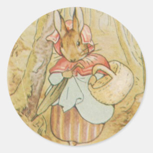 Old Mrs Rabbit Beatrix Potter round sticker