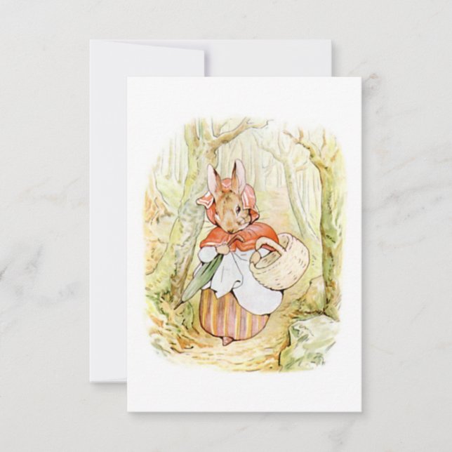 Old Mrs Rabbit (Little Red Riding Hood) (B Potter) Card (Front)