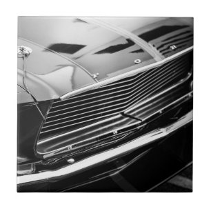 Old Muscle Car Custom Driver Monochrome Ceramic Tile