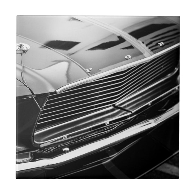 Old Muscle Car Custom Driver Monochrome Ceramic Tile (Front)