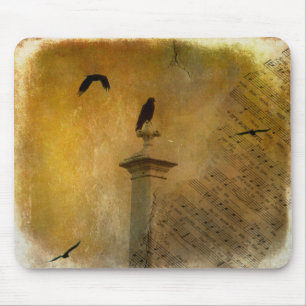 Old Music And Crows Mouse Pad