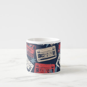 Old Music Cassettes Vintage Seamless Espresso Cup