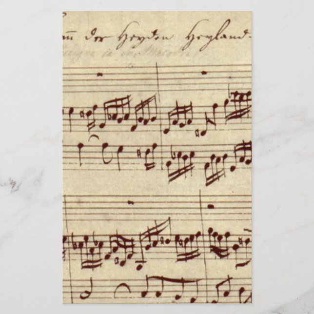Old Music Notes - Bach Music Sheet (Front)