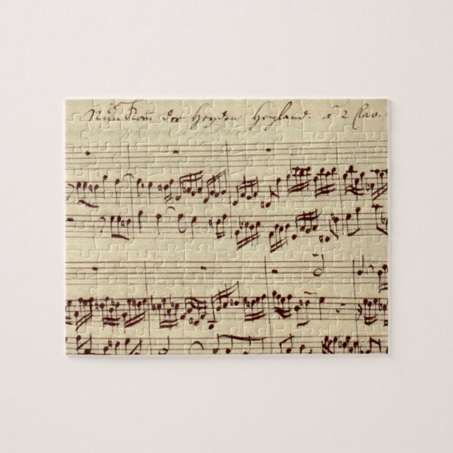 Old Music Notes - Bach Music Sheet Jigsaw Puzzle (Horizontal)