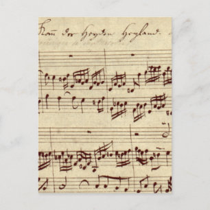 Old Music Notes - Bach Music Sheet Postcard
