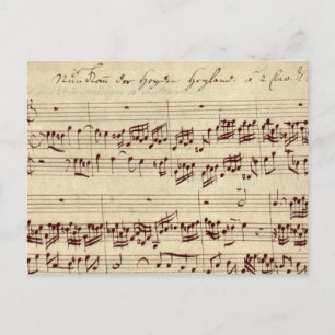 Old Music Notes - Bach Music Sheet Postcard