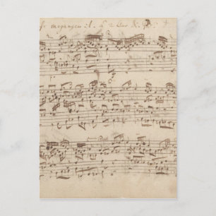 Old Music Notes - Bach Music Sheet Postcard