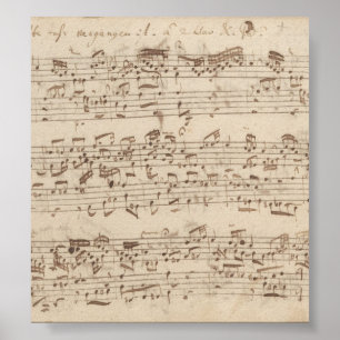 Old Music Notes - Bach Music Sheet Poster