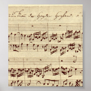 Old Music Notes - Bach Music Sheet Poster