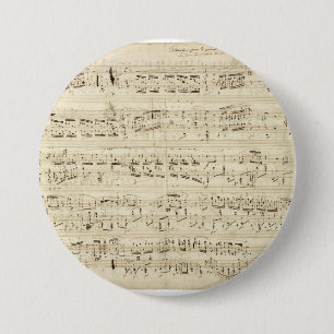 Old Music Notes - Chopin Music Sheet 7.5 Cm Round Badge