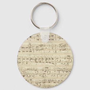 Old Music Notes - Chopin Music Sheet Key Ring