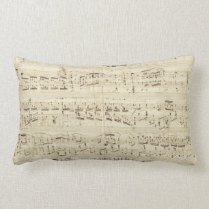 Old Music Notes - Chopin Music Sheet Lumbar Cushion