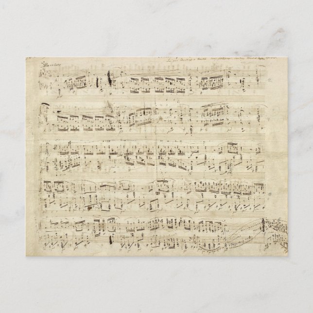 Old Music Notes - Chopin Music Sheet Postcard (Front)